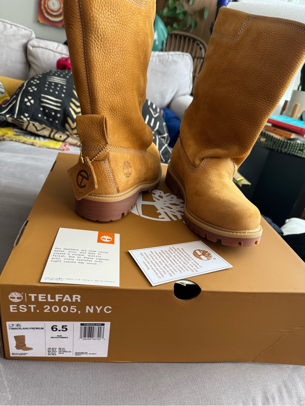 TELFAR X TIMBERLAND MID WHEAT BOOTS SIZE 6.5 M/8 W NEW